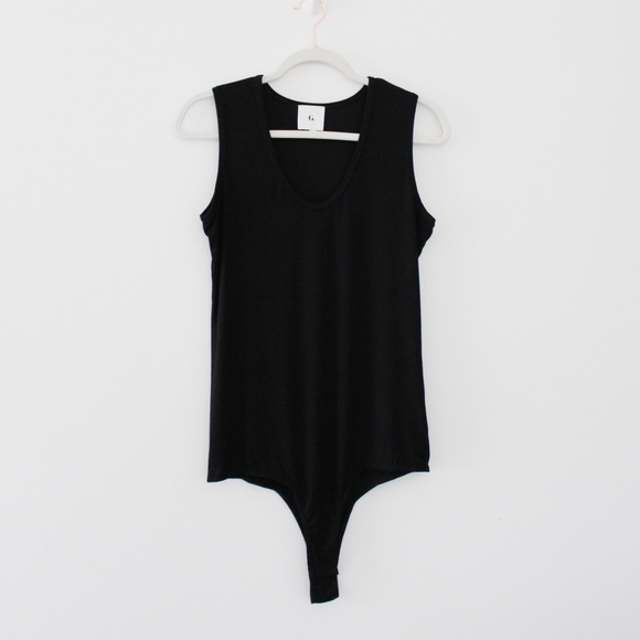 G. Label by Goop Amanda Rib Knit Bodysuit in Black - Picture 8 of 11